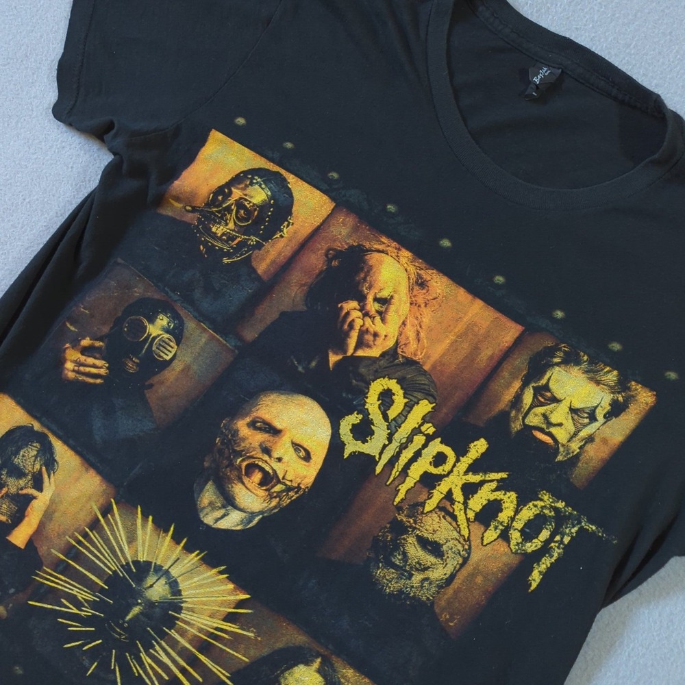 Slipknot Band Graphic T-Shirt Mens Medium Black‎ Bay Island Sportswear Tag Skull